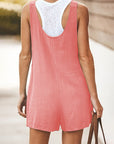 Ladies Daisy Cotton Linen Bib Shorts