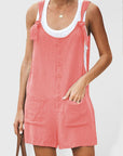 Ladies Daisy Cotton Linen Bib Shorts