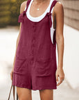 Ladies Daisy Cotton Linen Bib Shorts