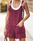 Ladies Daisy Cotton Linen Bib Shorts