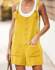 Ladies Daisy Cotton Linen Bib Shorts