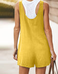 Ladies Daisy Cotton Linen Bib Shorts