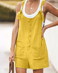 Ladies Daisy Cotton Linen Bib Shorts